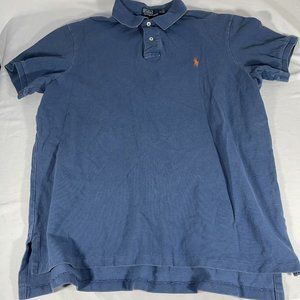 Polo Ralph Lauren XL Short Sleeve Collared Shirt Knit Polo Blue